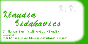 klaudia vidakovics business card